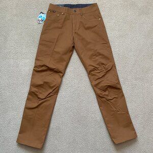 KUHL Rydr Pant 30x34 Full Fit Vintage Patina Dye Twill Stretch Teak Brown NWT